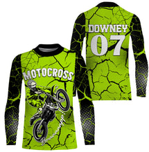 Load image into Gallery viewer, Brap Motocross Jersey Personalized UV Protect, UPF 30+ Dirt Bike Youth Long Sleeves Riders Racewear| NMS369