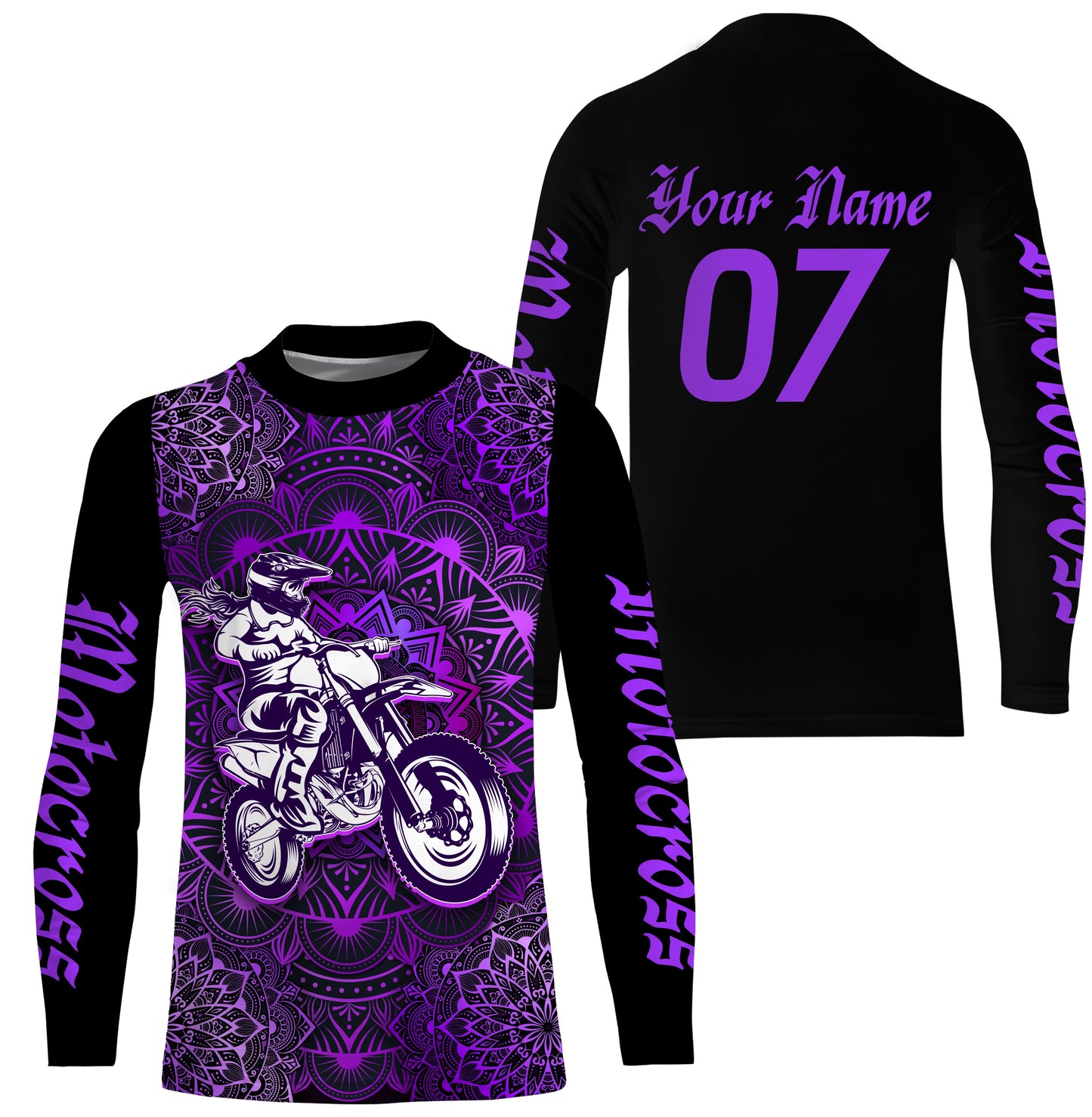 Motocross Girl Jersey Personalized UPF30+ Purple MX Women Shirt Female Dirt Bike Rider Motorcycle| NMS660