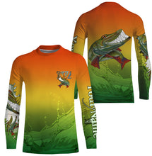 Load image into Gallery viewer, Muskellunge fishing art custom name Musky (Muskie) ChipteeAmz&#39;s art sun protection fishing shirts AT043