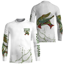 Load image into Gallery viewer, Musky Muskellunge fishing custom name with funny Muskie ChipteeAmz&#39;s art sun protection fishing shirts AT042