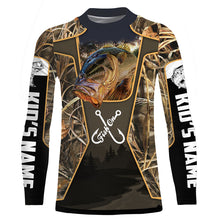 Load image into Gallery viewer, Personalized Fish on bass fishing 3D full printing Long sleeve, Hoodie, Zip up hoodie - PQB21