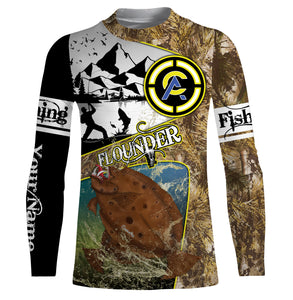 Flounder fishing camo custom name with funny Flounder angry ChipteeAmz's art UV protection shirts AT019
