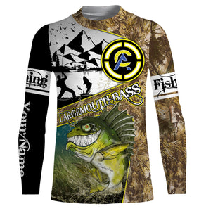 Largemouth Bass fishing camo custom name with funny Bass angry ChipteeAmz's art UV protection shirts AT017