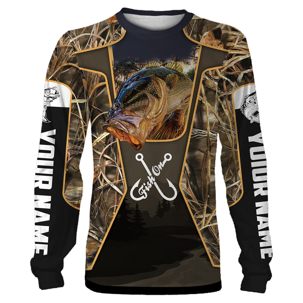 Personalized Fish on bass fishing 3D full printing Long sleeve, Hoodie, Zip up hoodie - PQB21