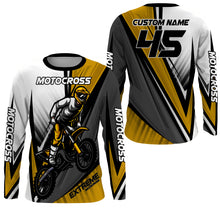 Load image into Gallery viewer, Personalized Motocross Jersey UPF 30+, Dirt Bike Motorcycle Off-Road Racing Long Sleeves - Yellow| NMS269