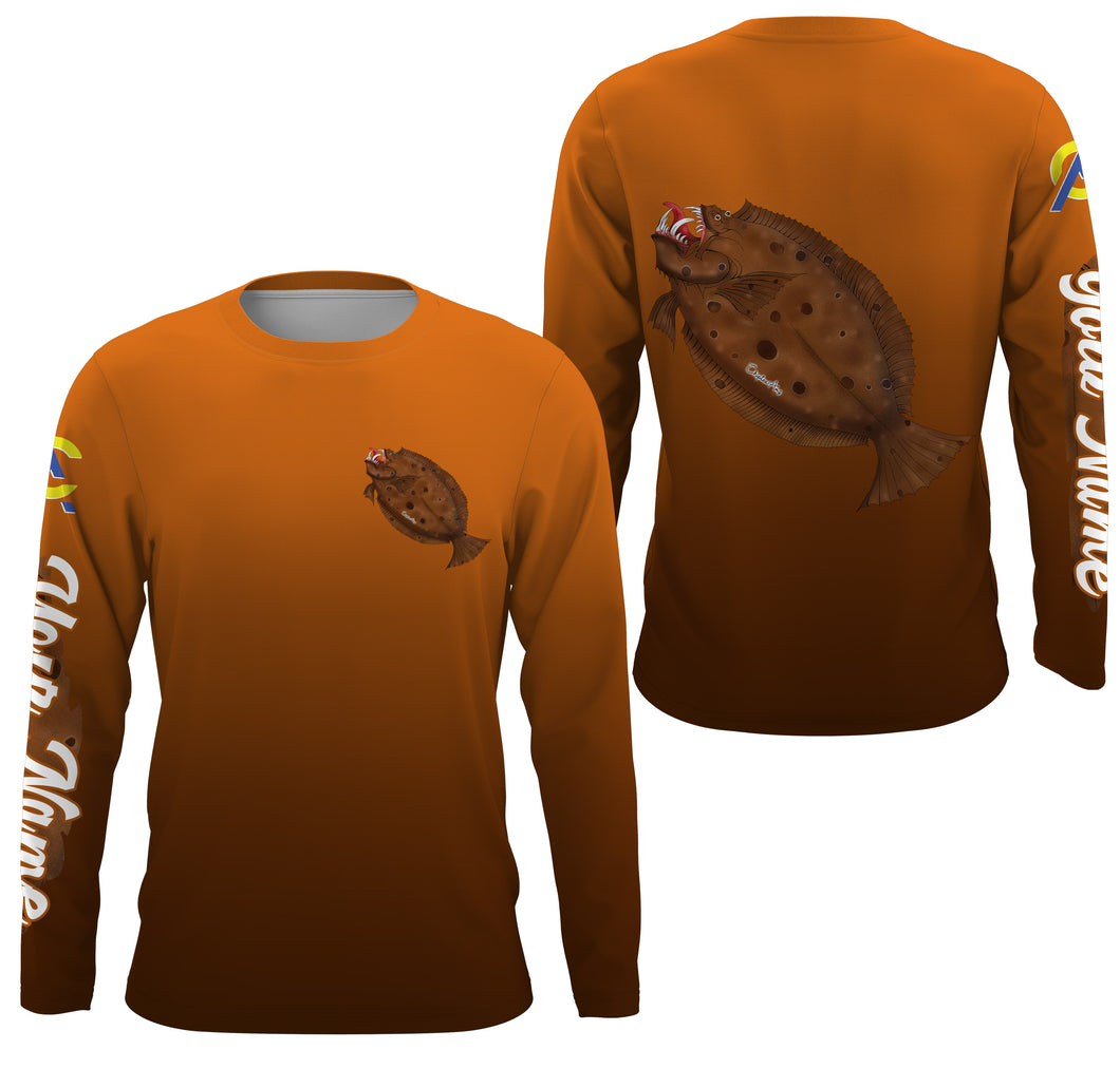 Flounder fishing custom name with angry Flounder ChipteeAmz's art UV protection shirts AT016