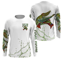 Load image into Gallery viewer, Musky Muskellunge fishing custom name with funny Muskie ChipteeAmz&#39;s art sun protection fishing shirts AT042