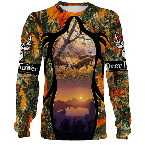 Deer Hunting clothes horn loop orange 3D all over print shirt, hoodie, coat zip up, tank top plus size NQS94 PQB