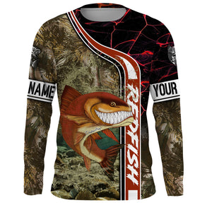 Redfish puppy drum fishing custom name with ChipteeAmz's art UV protection shirts AT021