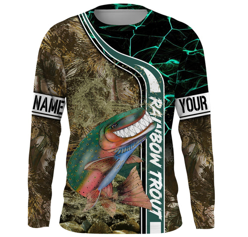 Rainbow trout fishing custom name with ChipteeAmz's art UV protection shirts AT022