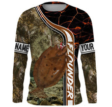 Load image into Gallery viewer, Flounder fishing custom name with ChipteeAmz&#39;s art UV protection shirts AT020