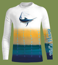 Load image into Gallery viewer, Marlin fishing shirts saltwater personalized custom fishing apparel shirts PQB11