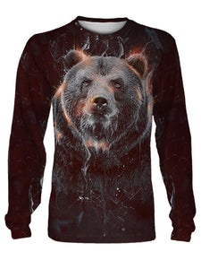 Bear art 3D full printing shirt and hoodie