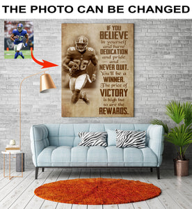 Personalized football canvas – believe in yourself