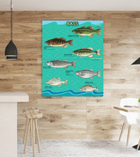 Load image into Gallery viewer, Bass fishing bass fish family Peel &amp; Stick Poster