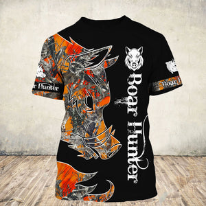 Boar Hunting Black 3D all over Print T-shirt, Hoodie, Zip up Hoodie plus size - NQS72