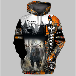 Moose Hunting clothes men women 3D all over Print t shirt and hoodie plus size - NQS82