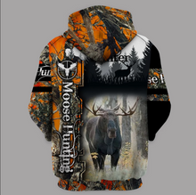 Load image into Gallery viewer, Moose Hunting clothes men women 3D all over Print t shirt and hoodie plus size - NQS82