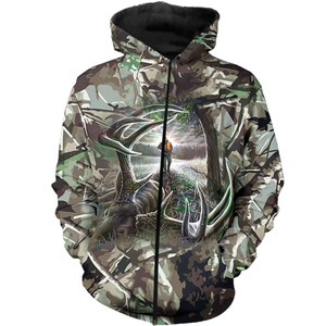 Deer hunting camo mens clothes 3D all over print shirt coat, long sleeve plus size NQS90 PQB