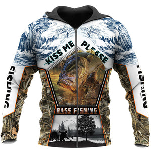 Bass fishing shirts 3D all over print largemouth bass long sleeve, t shirt, hoodie, zip up hoodie plus size NQS92 PQB