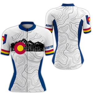 Men/Women Colorado cycling jersey with 3 pockets full zip UPF50+ MTB BMX gear mountain bike shirt| SLC169