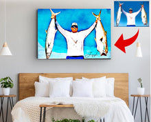 Load image into Gallery viewer, Fisherman custom name and photo with any effects Matte Canvas personalized gift