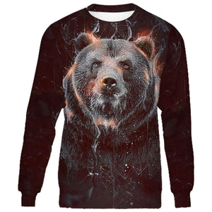 Bear art 3D full printing shirt and hoodie