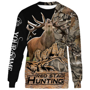 Personalized red stag hunting 3D all over printed shirts and hoodie