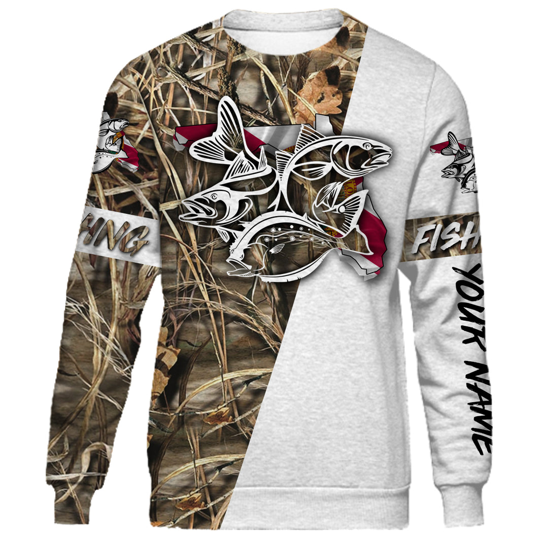 Personalized snook redfish flounder fishing camo Florida full printing shirts, hoodie - TATS13