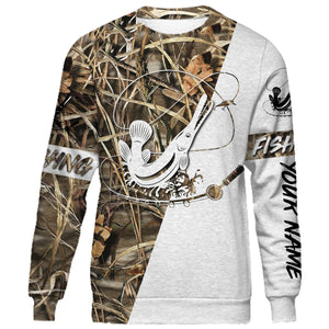 Alligator Gar Customized name fishing tattoo camo all-over print long sleeve, T-shirt, Hoodie, Zip-up hoodie - FSA13