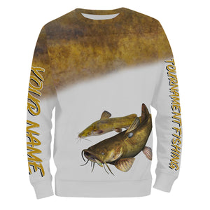 Flathead Catfish tournament fishing customize name all over print shirts personalized gift NQS207