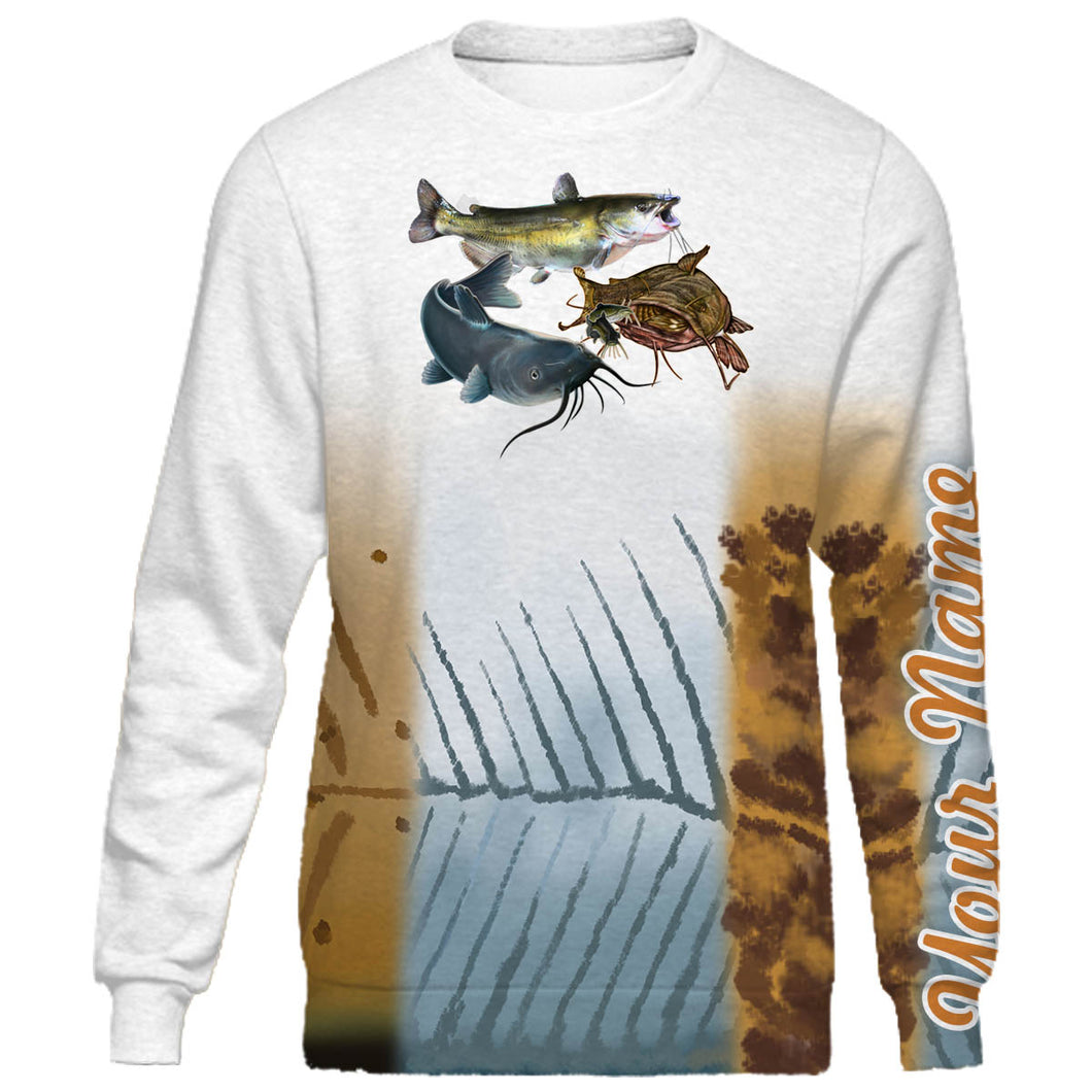 Personalized trio Texas catfish fishing 3D full printing shirt for adult and kid - TATS36