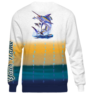 Marlin fishing shirts saltwater personalized custom fishing apparel shirts PQB11