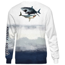 Load image into Gallery viewer, Personalized shark fishing 3D full printing shirt and hoodie for adult and kid - TATS11