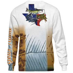 Personalized trio Texas catfish fishing 3D full printing shirt for adult and kid - TATS36