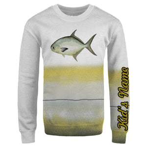 Personalized florida pompano fishing 3D full printing shirt for adult and kid - TATS43
