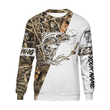 Load image into Gallery viewer, Trout Personalized fishing tattoo camo all-over print long sleeve, T-shirt, Hoodie, Zip up hoodie - FSA3