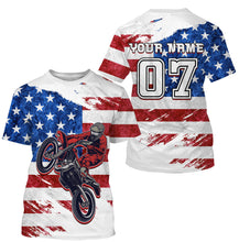 Load image into Gallery viewer, American Flag Dirt Bike Jersey Personalized UPF30+ Adult&amp;Kid Patriotic Motocross Racing Motorcycle Jersey| NMS723