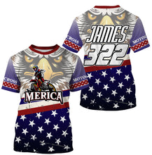 Load image into Gallery viewer, American Eagle Motocross Jersey UPF30+ Personalized Patriotic MX Off-Road Adult&amp;Kid Dirt Bike Jersey| NMS744