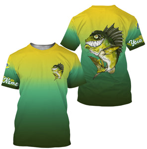Largemouth Bass fishing custom name with angry bass ChipteeAmz's art UV protection shirts AT001