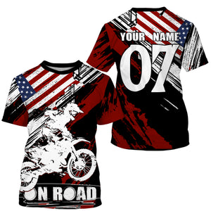 American flag personalized UPF30+ Motocross jersey MX racing biker extreme motorcycle shirt PDT13