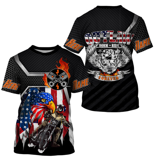 American Eagle Biker Jersey UPF30+ Anti UV Personalized Motorcycle Off-road Racing Patriotic Racewear| NMS462