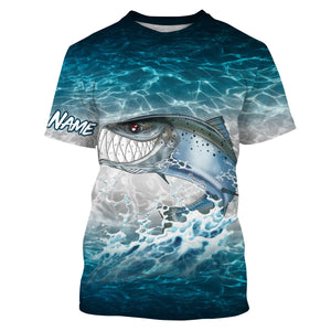 Salmon fishing water camo custom name with funny Salmon ChipteeAmz's art UV protection shirts AT028