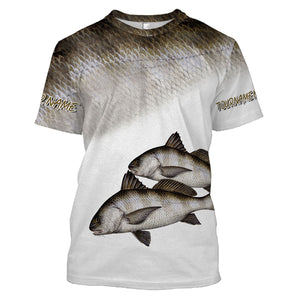 Black drum tournament fishing customize name all over print shirts personalized gift FSA40