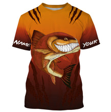 Load image into Gallery viewer, Redfish puppy drum fishing art custom name with angry redfish ChipteeAmz&#39;s art UV protection shirts AT030