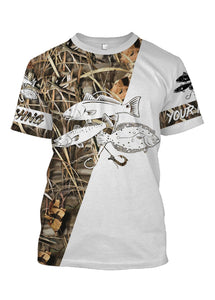 Redfish trout flounder fishing shirts saltwater personalized fishing apparel shirts PQB13