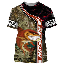 Load image into Gallery viewer, Redfish puppy drum fishing custom name with ChipteeAmz&#39;s art UV protection shirts AT021
