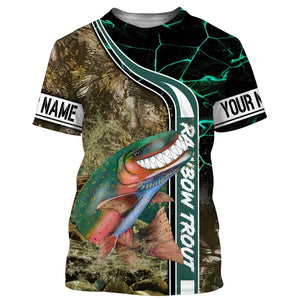 Rainbow trout fishing custom name with ChipteeAmz's art UV protection shirts AT022