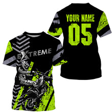 Load image into Gallery viewer, Personalized green MX jersey UPF30+ xtreme kid&amp;adult motocross dirt bike racing motorcycle shirt PDT220