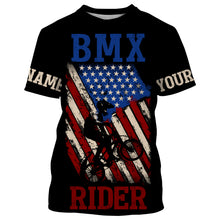 Load image into Gallery viewer, American Mountain Bike Jersey, BMX Rider Custom Patriotic Shirt for Cyclist, Bike Rider| JTS438
